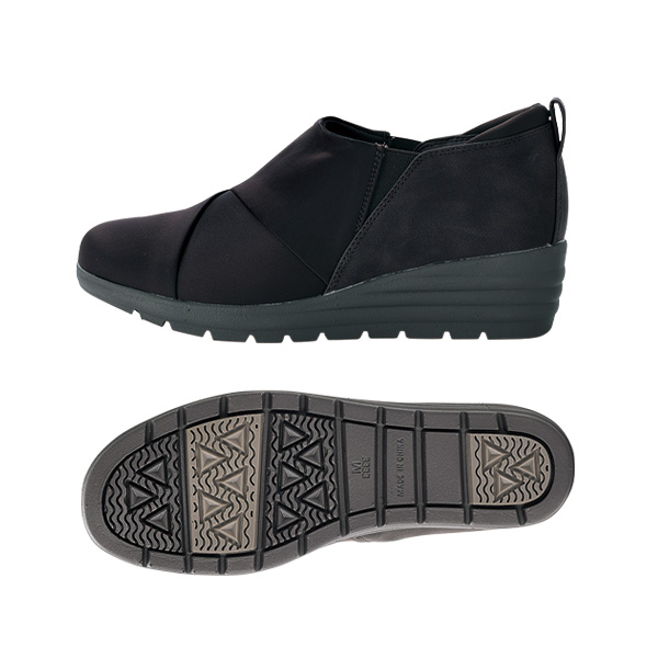 クロスデザインストレッチアンクルシューズ