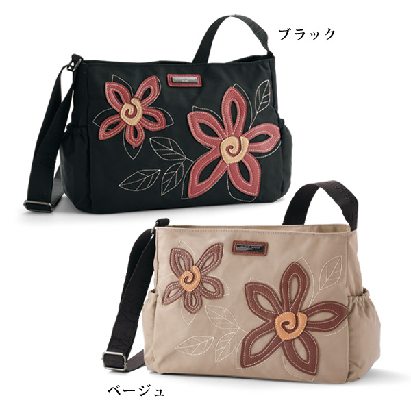 配色花パッチワークショルダーバッグ