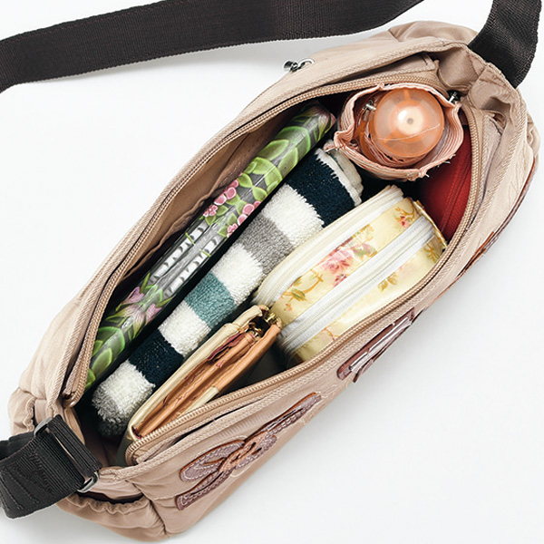 配色花パッチワークショルダーバッグ