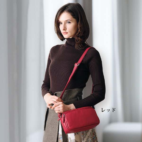 山羊革2層式ショルダーバッグ