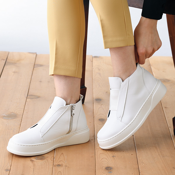 牛革日本製厚底ショートブーツ