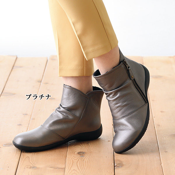 山羊革内ボアシャーリングショートブーツ