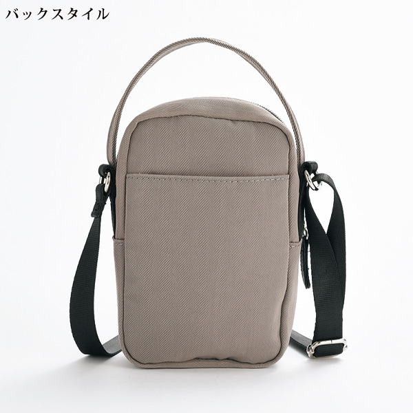 はっ水ナイロン牛革使いポシェット