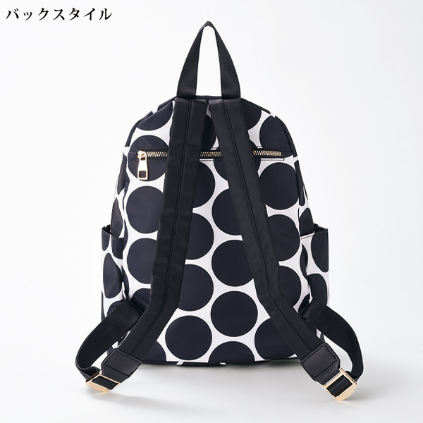 モノトーンドット柄リュック