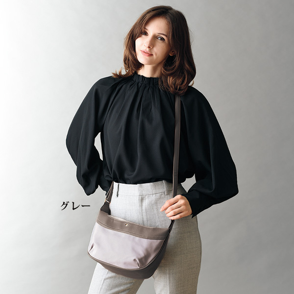 異素材コンビハンモックショルダーバッグ