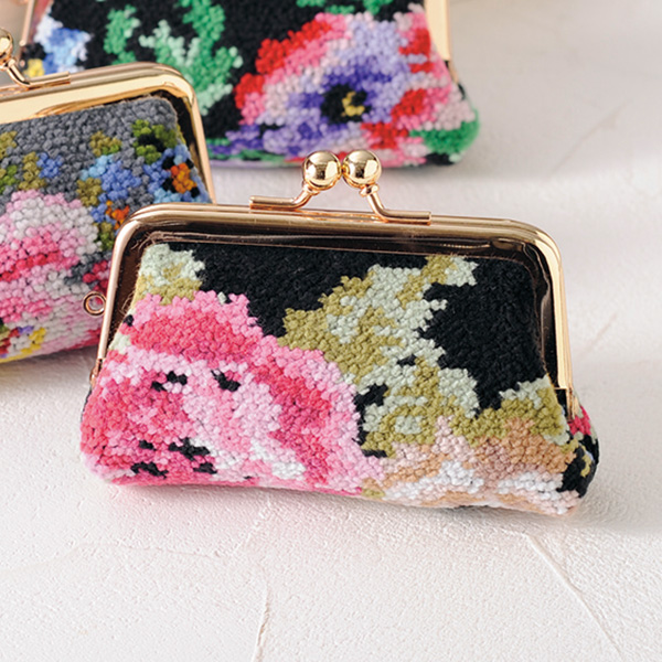 レイクアルスター シェニール織ガマ口小銭入れ ローズ Lake Alster