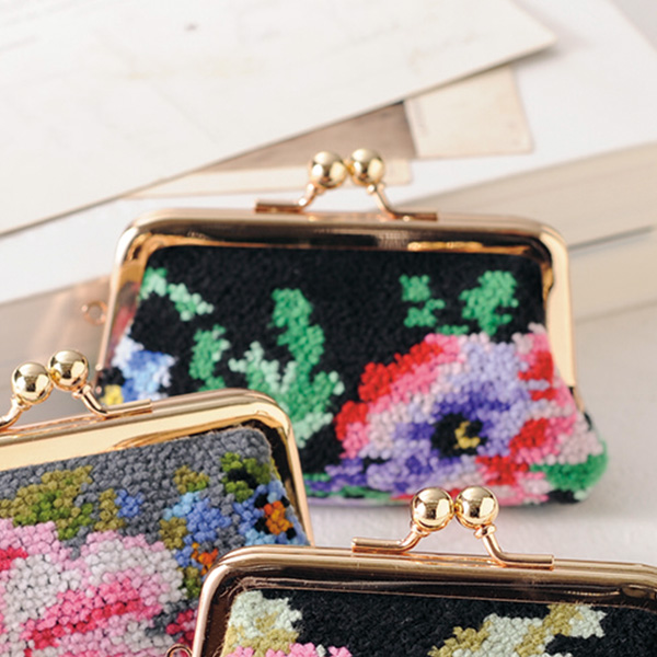 レイクアルスター シェニール織ガマ口小銭入れ オーキッド Lake Alster