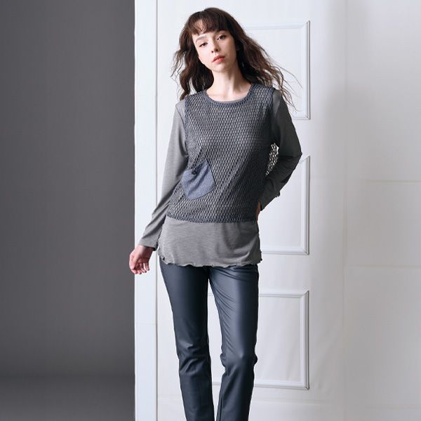 編みレースベストアンサンブル