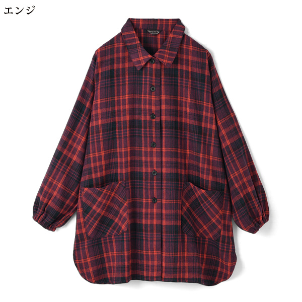 チェック柄かっぽうシャツ 大きいサイズ M L LL 3L