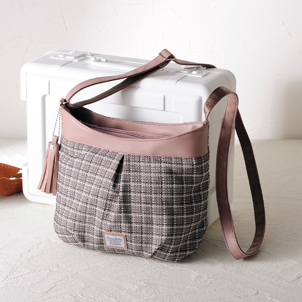 チェック柄配色ショルダーバッグ