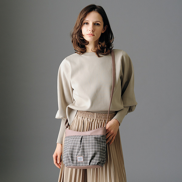 チェック柄配色ショルダーバッグ