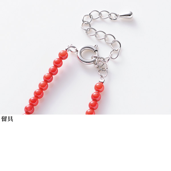 レッドカラーストーンネックレス