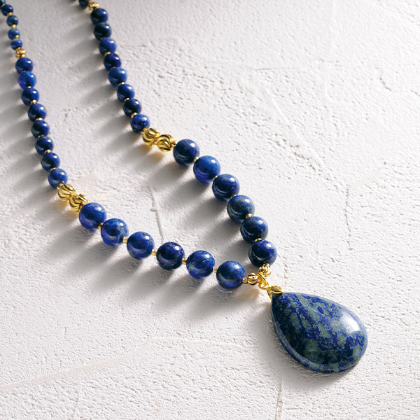 ラピスラズリボリュームネックレス
