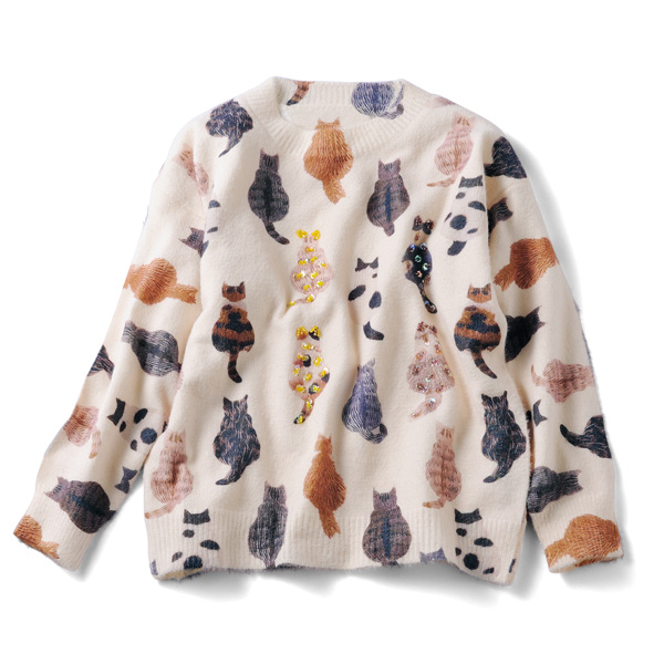 色々な猫の背中プリントプルオーバー