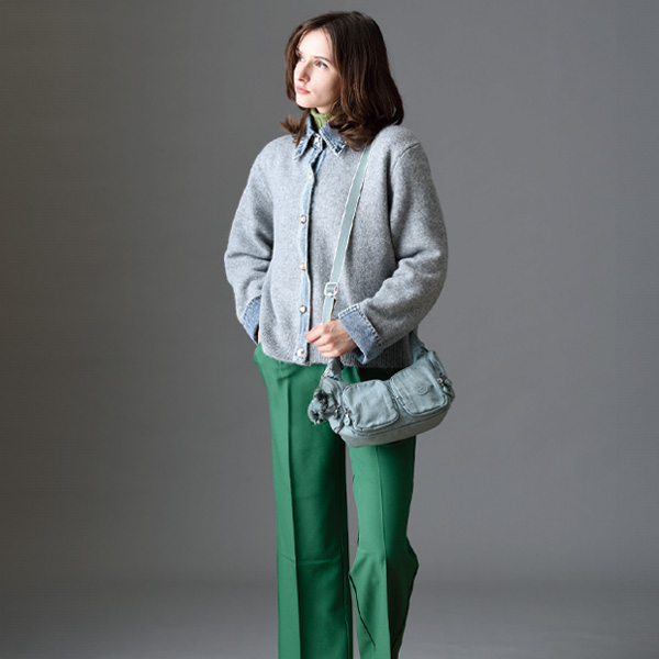 デニム＆ニットコンビシャツカーディガン