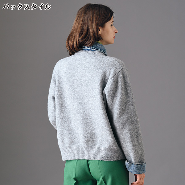 デニム＆ニットコンビシャツカーディガン