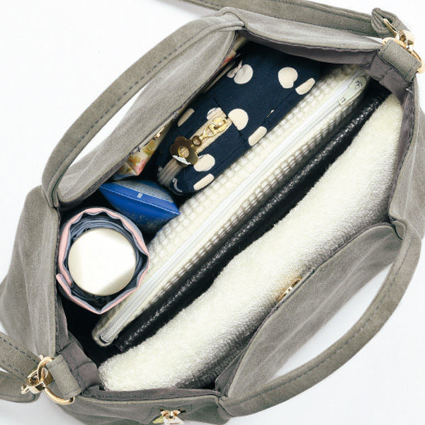 ヌバック調2WAY手提げバッグ