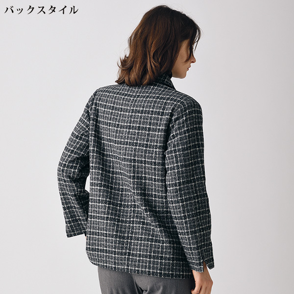 ツイード調チェック柄ジャケット 大きいサイズ M L LL 3L | 京都通販
