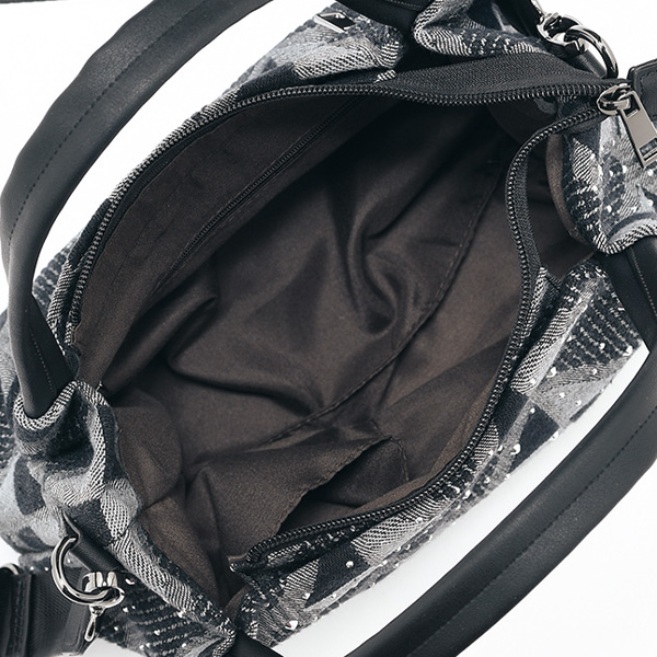 幾何学柄デニムキラキラ2WAYバッグ