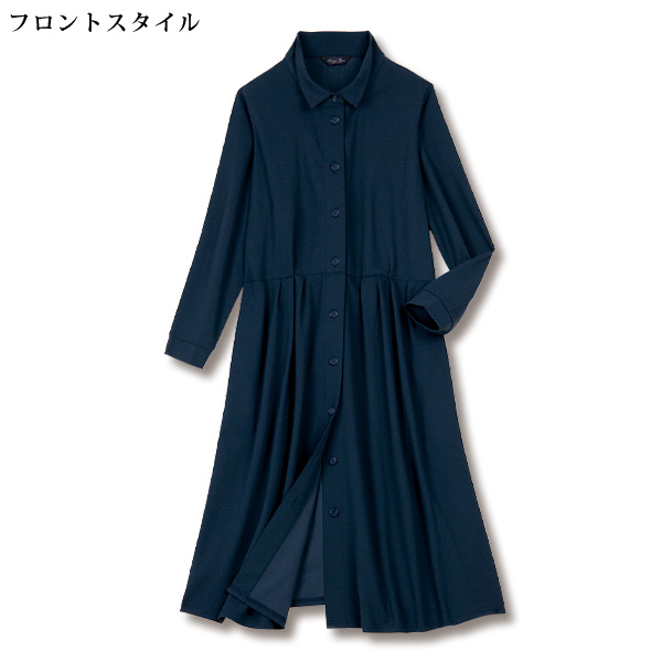 すっきり見えのゆったりタックワンピース 大きいサイズ M L LL 3L