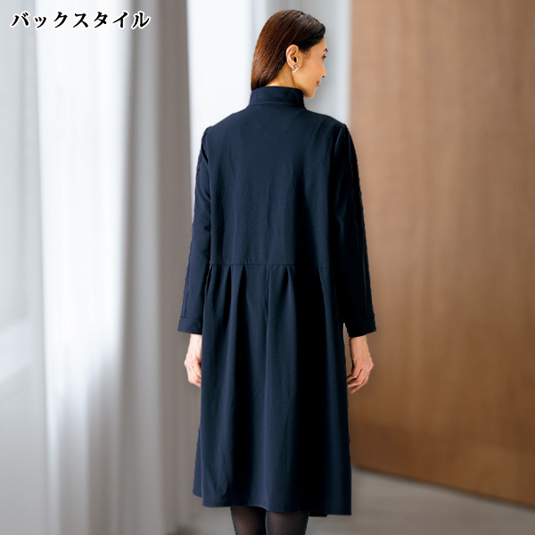 すっきり見えのゆったりタックワンピース 大きいサイズ M L LL 3L