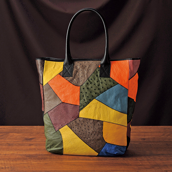 オーストリッチ カットワークトートバッグ