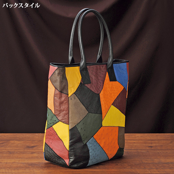 オーストリッチ カットワークトートバッグ