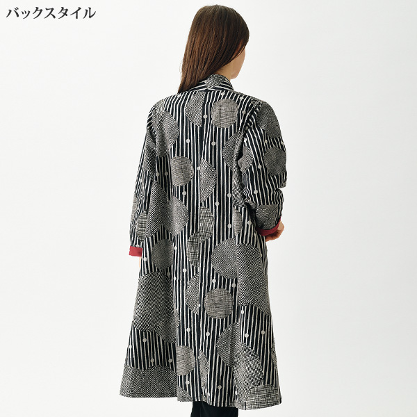 ドットサークルアートプリントロングジャケット