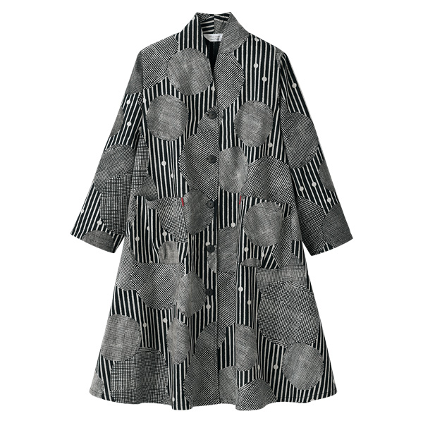 ドットサークルアートプリントロングジャケット