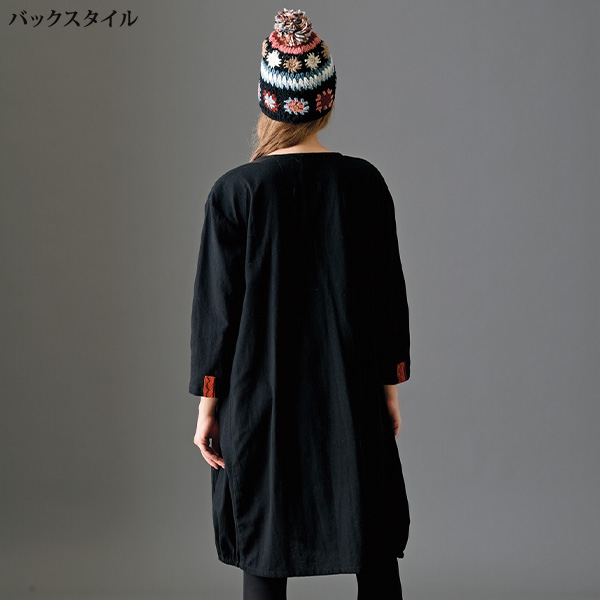 モン族伝統布使い チェンマイコットン コクーンワンピース