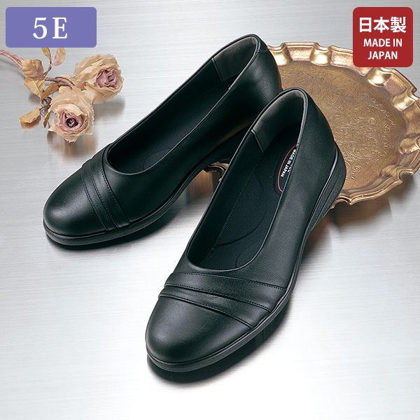 山羊革ゆったりパンプス 大きいサイズ 5E