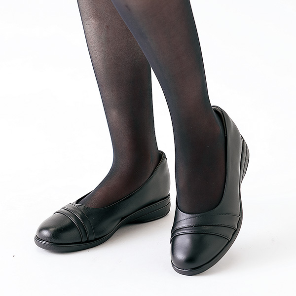 山羊革ゆったりパンプス 大きいサイズ 5E