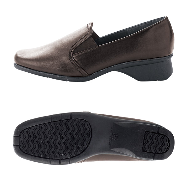 牛革サイドゴムウォーキングシューズ