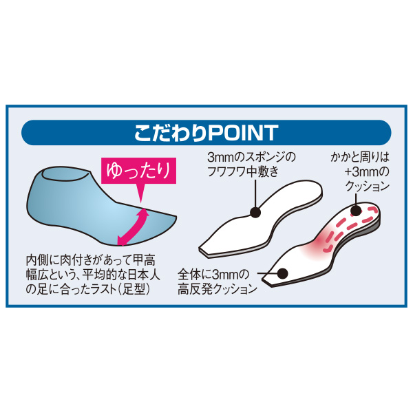 牛革サイドゴムウォーキングシューズ