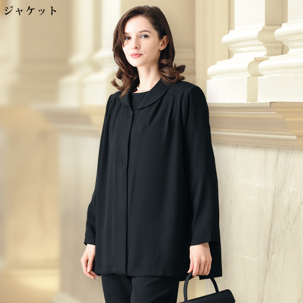 レディースフォーマルセットアップスーツ 股下68cm 大きいサイズ M L LL 3L