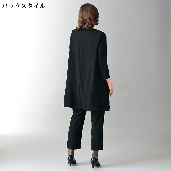 フォーマルチュニックパンツスーツ 股下60cm 大きいサイズ M L LL 3L