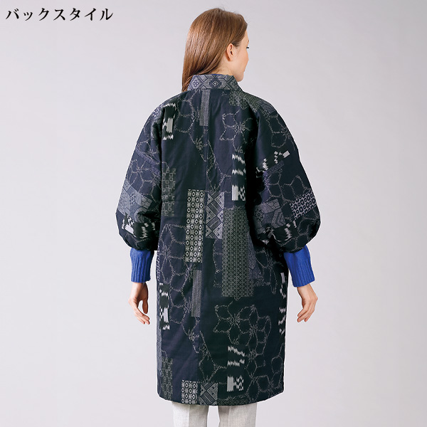 和柄あたたかロングはんてん