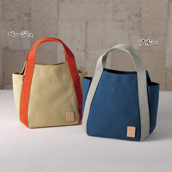 倉敷産帆布使用配色手提げバッグ