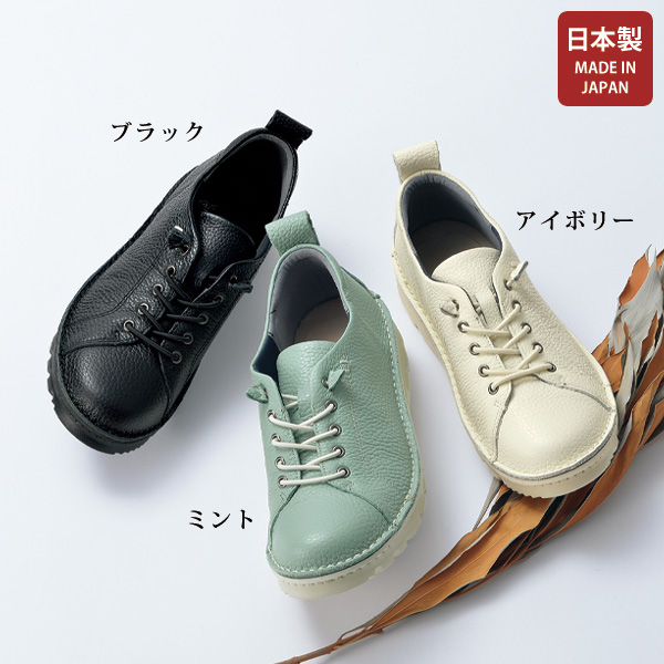 Dola A.S.Wコンフォート 牛革ゴム紐ウォーキングシューズ ドーラ