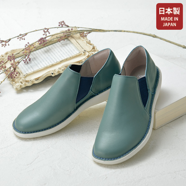 herb クラウドソール牛革サイドゴムシューズ