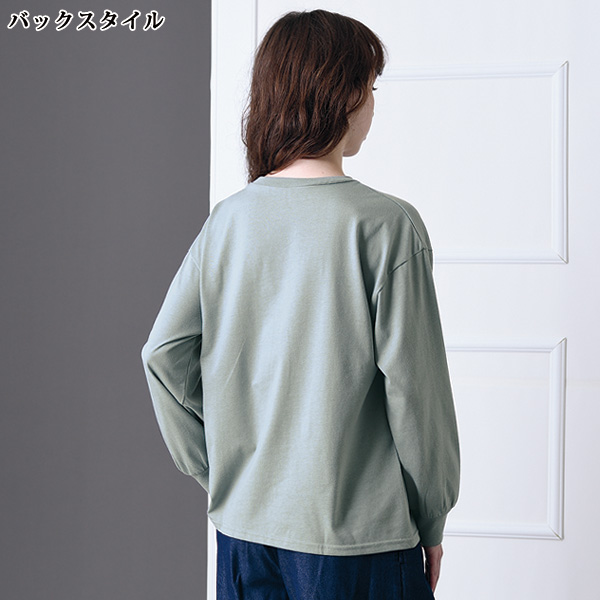 ロゴ刺しゅう長袖Tシャツ