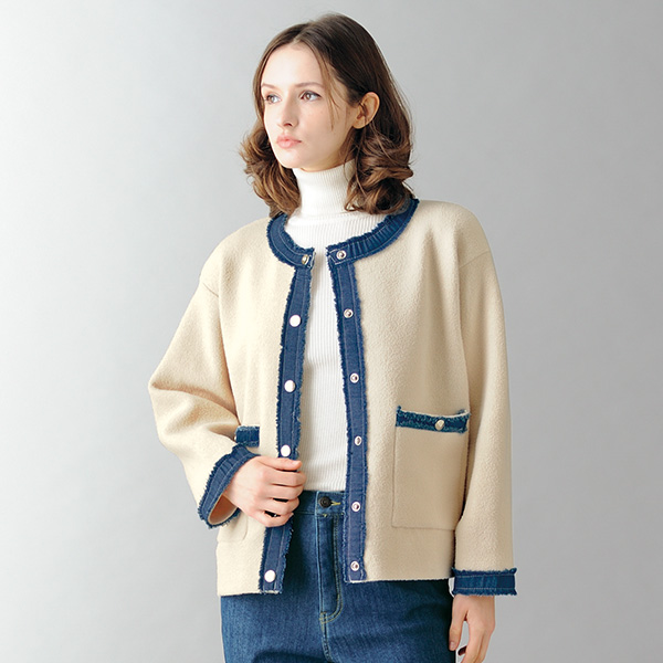 デニム使いエレガンスジャケット