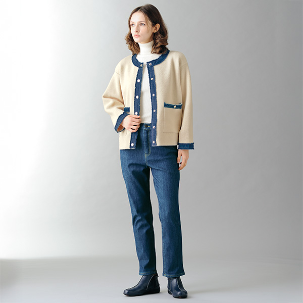 デニム使いエレガンスジャケット