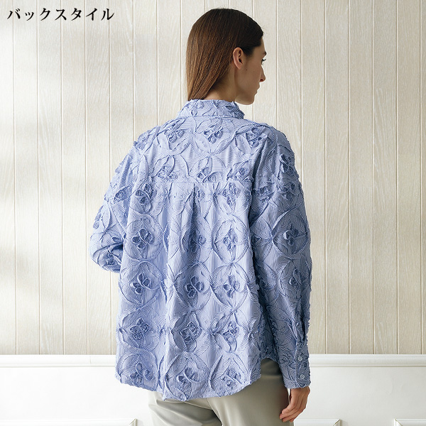 コード刺しゅうエレガントブラウス