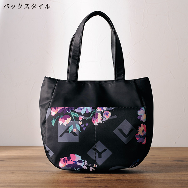 サボイ ラインストーン付きロゴ＆フラワー手提げ SAVOY