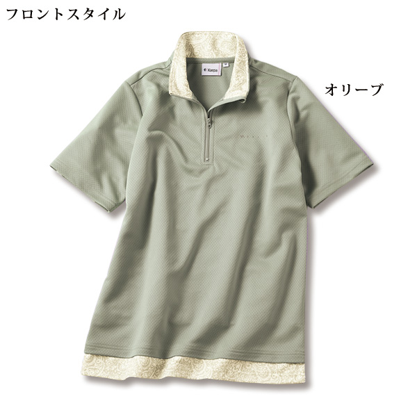 ケイパ レイヤード風ハーフジップTシャツ2色組 Kaepa
