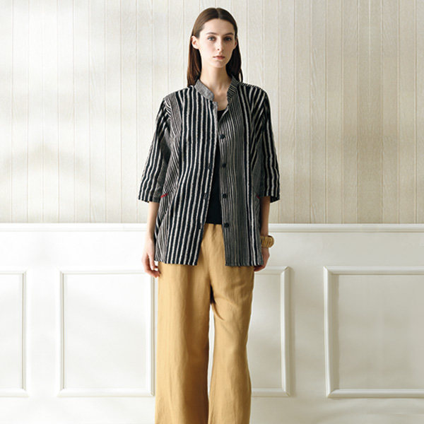 縞柄コットンジャケット