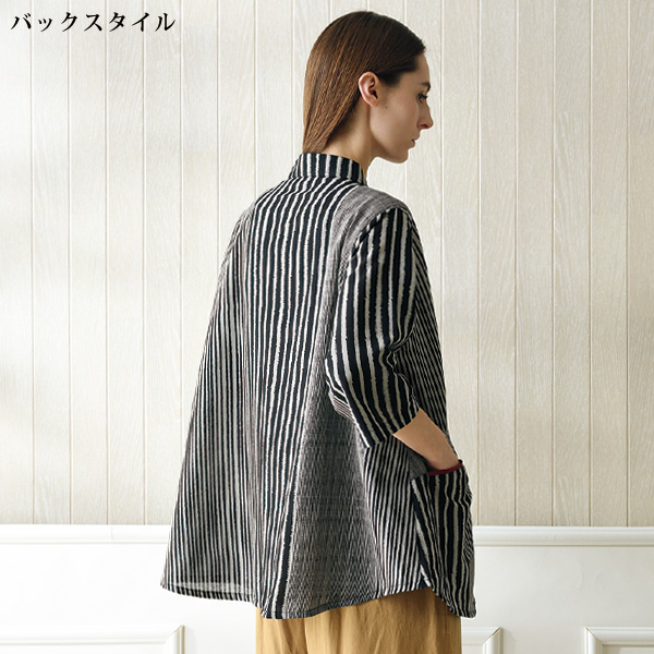 縞柄コットンジャケット