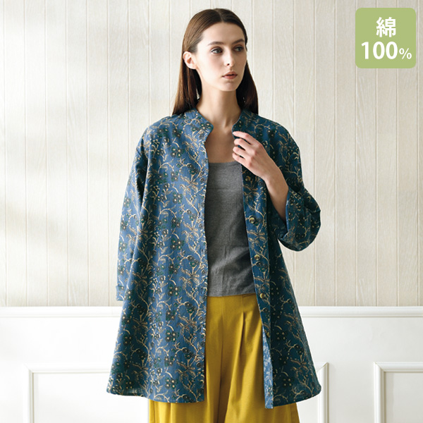 更紗プリントゆったりブラウス