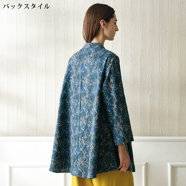 更紗プリントゆったりブラウス